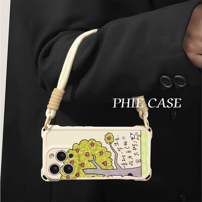 OPPOReno14像树一样生长苹果16透明15plus手机壳软11创意x200四角开孔iPhone13斜挎手腕挂绳12ProMax适用防摔