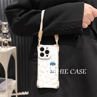 OPPOFindx8手机壳软12ProMax适用企鹅银魂坂田iPhone17四角开孔13卡通a5透明苹果16斜挎手腕挂绳14防摔15plus