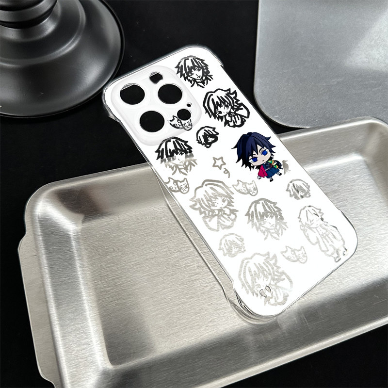动漫iPhone13硬适用14ProMax透明12无边框苹果16plus带支架小米17pm满屏鬼灭之刃富冈义勇15超薄高级感手机壳