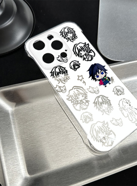动漫iPhone13硬适用14ProMax透明12无边框苹果16plus带支架小米17pm满屏鬼灭之刃富冈义勇15超薄高级感手机壳
