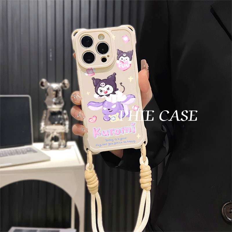 华为NOVA13斜挎手腕挂绳12ProMax适用畅享60X巴库库洛米iPhone16防摔透明15p手机壳软14四角开孔苹果11少女心