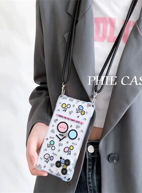 华为NOVA13透明16ProMax斜挎手腕挂绳苹果12适用防摔iPhone15plus手机壳软14四角开孔红米TURBO4彩色哈哈哈a5