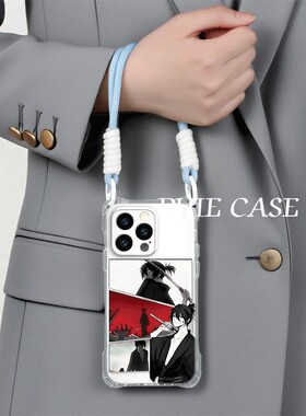 15plus手机壳软12ProMax适用a6潮酷野良神动漫iPhone17四角开孔13透明苹果16斜挎手腕挂绳14防摔Findx9创意11