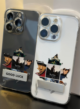 iPhone13小众透明华为NOVA15适用苹果14PLUS无边框小米17ProMax手机壳带支架16ins风超薄硬Jay枫叶照VIVOX300