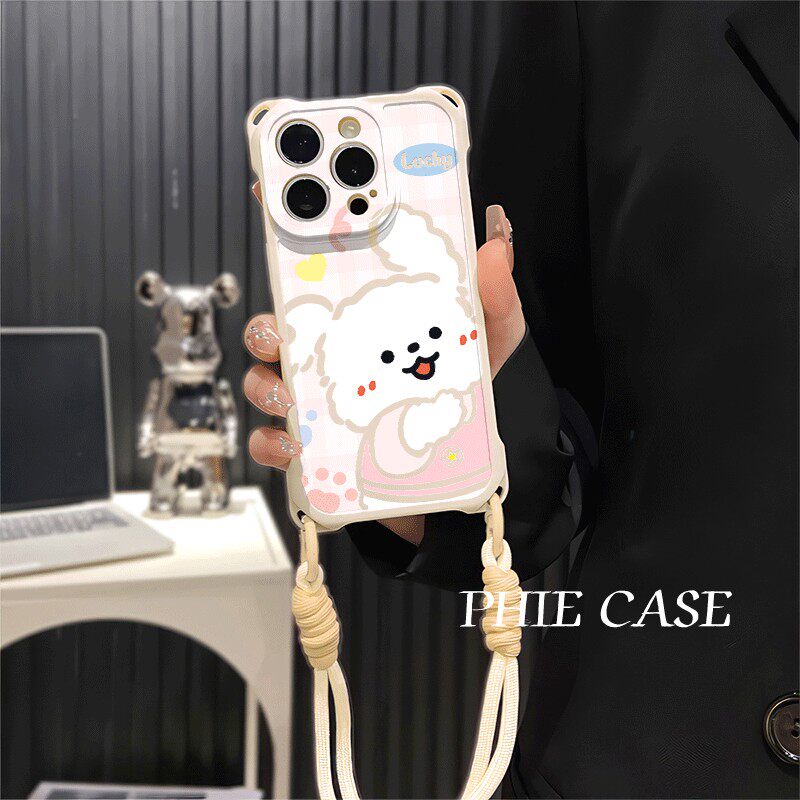 防摔荣耀MAGIC7情侣贴贴小狗苹果16plus手机壳软14四角开孔iPhone13斜挎手腕挂绳12透明15ProMax适用x200可爱