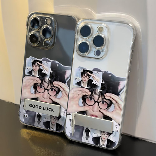 VIVOS60ins风iPhone13高级感苹果17创意透明16ProMax适用15PLUS超薄小众带支架无边框硬14手机壳搞怪黄子弘凡