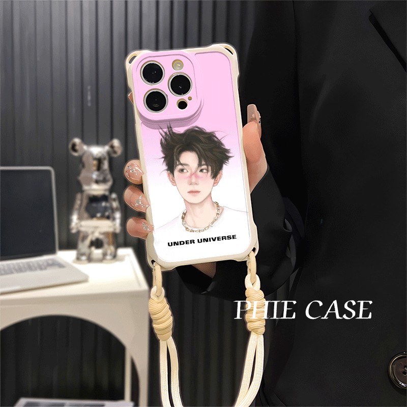 苹果13王源演唱会iPhone16防摔透明15plus手机壳软14ProMax四角开孔红米TURBO4斜挎手腕挂绳12适用iQOOz9周边