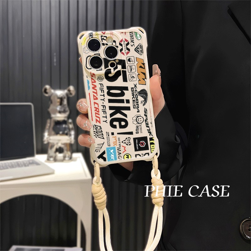iPhone14防摔15plus手机壳软12ProMax适用红米TURBO4高级感标签涂鸦17四角开孔13透明苹果16斜挎手腕挂绳个性