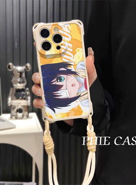 13ProMax透明华为Mate70可爱游六花苹果16斜挎手腕挂绳12适用17防摔15plus手机壳软iPhone14四角开孔y500动漫