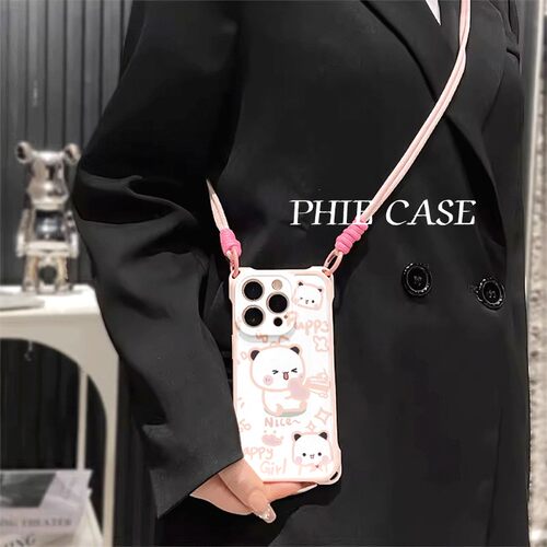 爱心布布一二15plus手机壳软12四角开孔iPhone14防摔华为NOVA13透明苹果16斜挎手腕挂绳17ProMax适用x300情侣