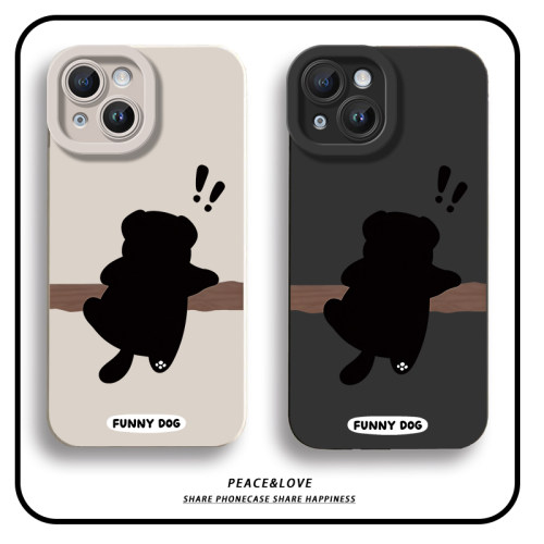 红米K90MAX卡通iPhone13适用苹果15创意华为NOVA16可爱瞳眼12ProMax软荣耀600小米17MAX手机壳14PLUS攀爬小狗