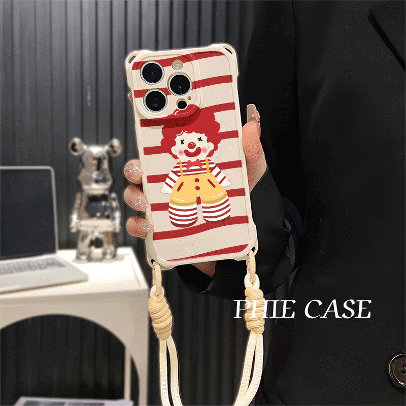 可爱荣耀MAGIC7小丑防摔15plus手机壳软iPhone14四角开孔13ProMax透明苹果16斜挎手腕挂绳12适用荣耀GT创意11