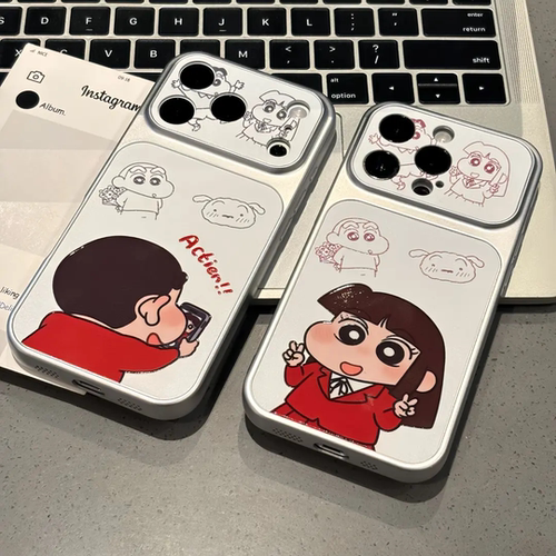 新款大视窗苹果15创意适用17Air全包iPhone16pro可爱情侣小爱小新13ProMax卡通手机壳14plus