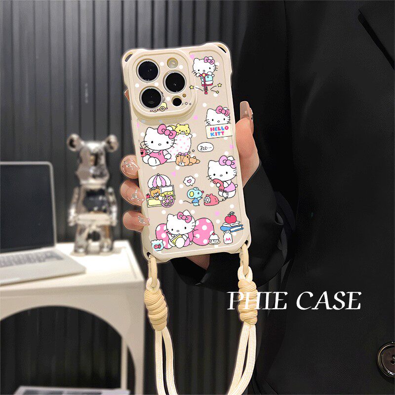 华为NOVA14防摔15plus手机壳软12ProMax适用荣耀MAGIC7小鱼凯蒂猫iPhone17四角开孔13透明苹果16斜挎手腕挂绳