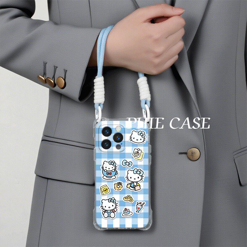 华为NOVA13斜挎手腕挂绳12ProMax适用苹果16透明15plus手机壳软14四角开孔iPhone防摔x200饮料凯蒂猫a58x可爱
