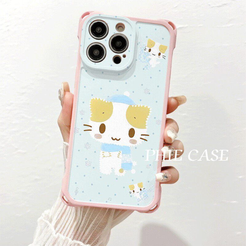 少女心手机壳软14ProMax四角开孔iPhone12适用防摔13斜挎苹果16透明15plus手腕挂绳华为Mate70萌物棉花糖猫咪