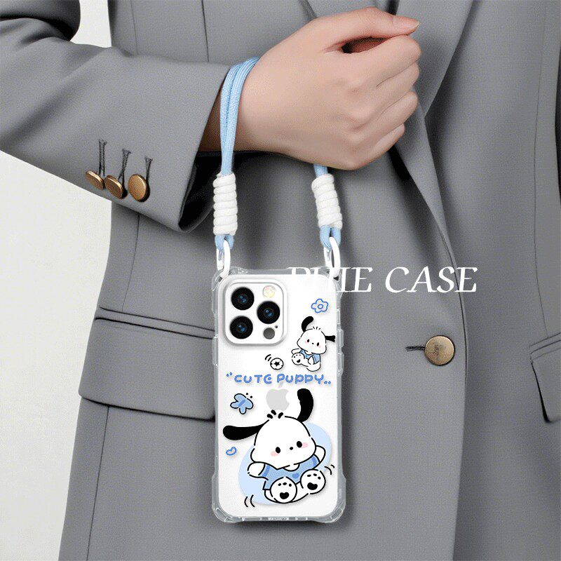 15plus手机壳软iPhone14四角开孔13ProMax透明荣耀400英文帕恰狗苹果16斜挎手腕挂绳12适用小米17防摔s30可爱