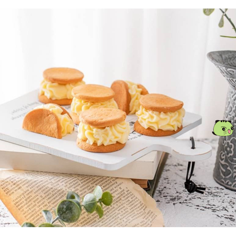 笑脸娃娃头硬黄奶油夹心蛋糕老式传统儿时娃娃脸糕点小时候的零食