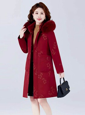 妈妈装羽绒服定制活帽可拆内胆