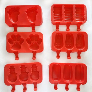 雪人兔子熊爪雪糕模具自制冰激凌模具棒冰模卡通冰糕冰棒硅胶