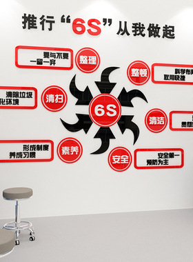 立体墙贴工厂车间6S推行墙贴文化背景布置公司会议办公室装饰