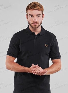 FREDPERY麦穗POLO领衫刺绣纯棉男老钱商务风纯棉短袖上衣M6000