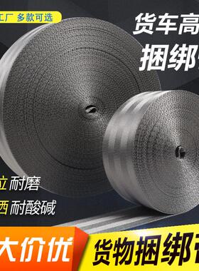 灰色高强度汽车安全货物吊装捆绑堆积门拉力带纯涤纶紧绳器扁织绳
