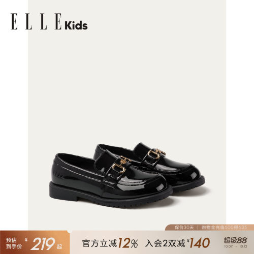 ellekids女童皮鞋软底真皮鞋子
