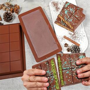 迪拜巧克力模具大块方形格子巧克力慕斯甜点烘焙工具耐高温网红7