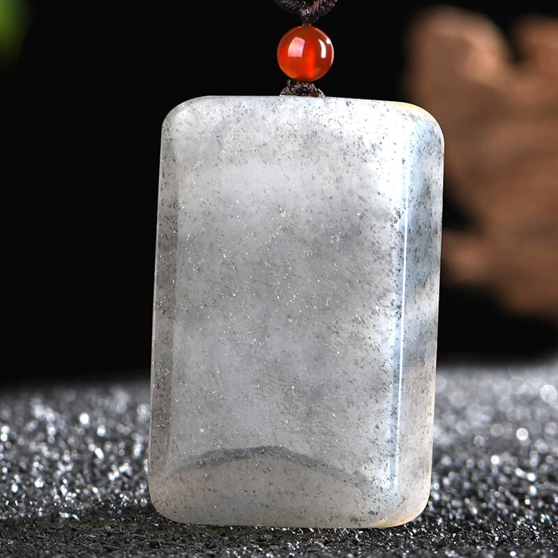 佳媛玉业新疆和田玉青花平安无事牌玉吊坠 男女士款玉坠玉牌孤品