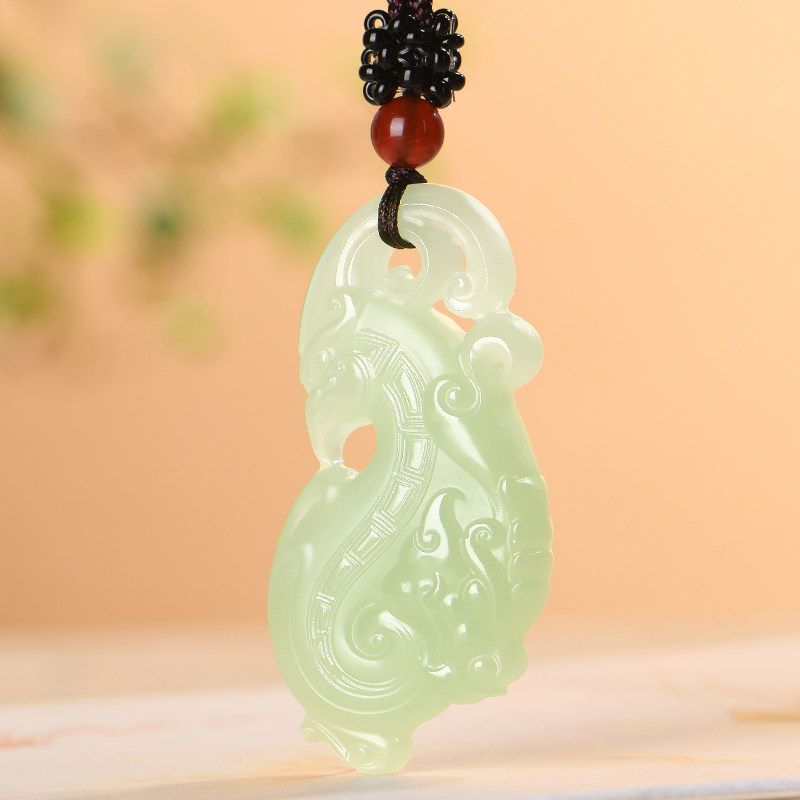 和田玉龙凤玉吊坠 男女士款 龙凤呈祥 玉坠玉石玉挂坠玉饰玉牌