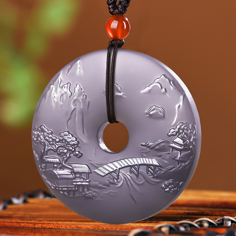 新疆和田玉紫罗兰平安扣