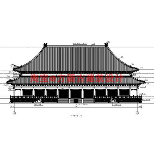 212# 大雄宝殿仿故宫太和殿CAD施工图重檐庑殿精品全套设计素材