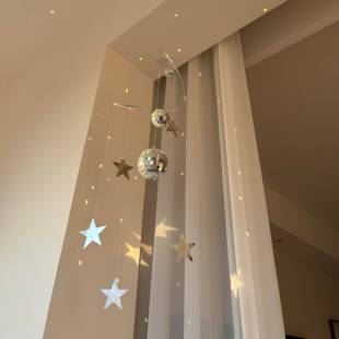 阳光捕手挂件diy手工风铃卧室阳台小挂饰镭射星星灯球氛围感装饰