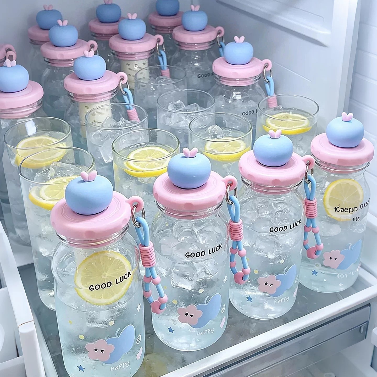 水杯女生开学军训高颜值冷泡茶透随手杯