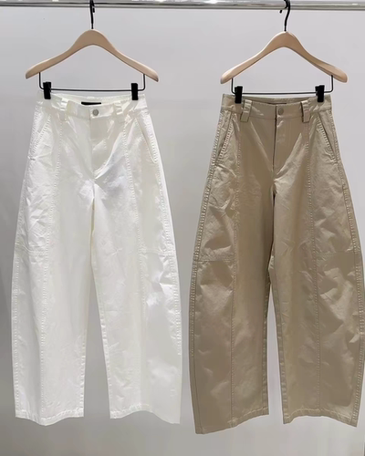 【秦岚同款神裤】正品2025夏新品棉质弯刀裤中腰工装裤MBE2PATT03