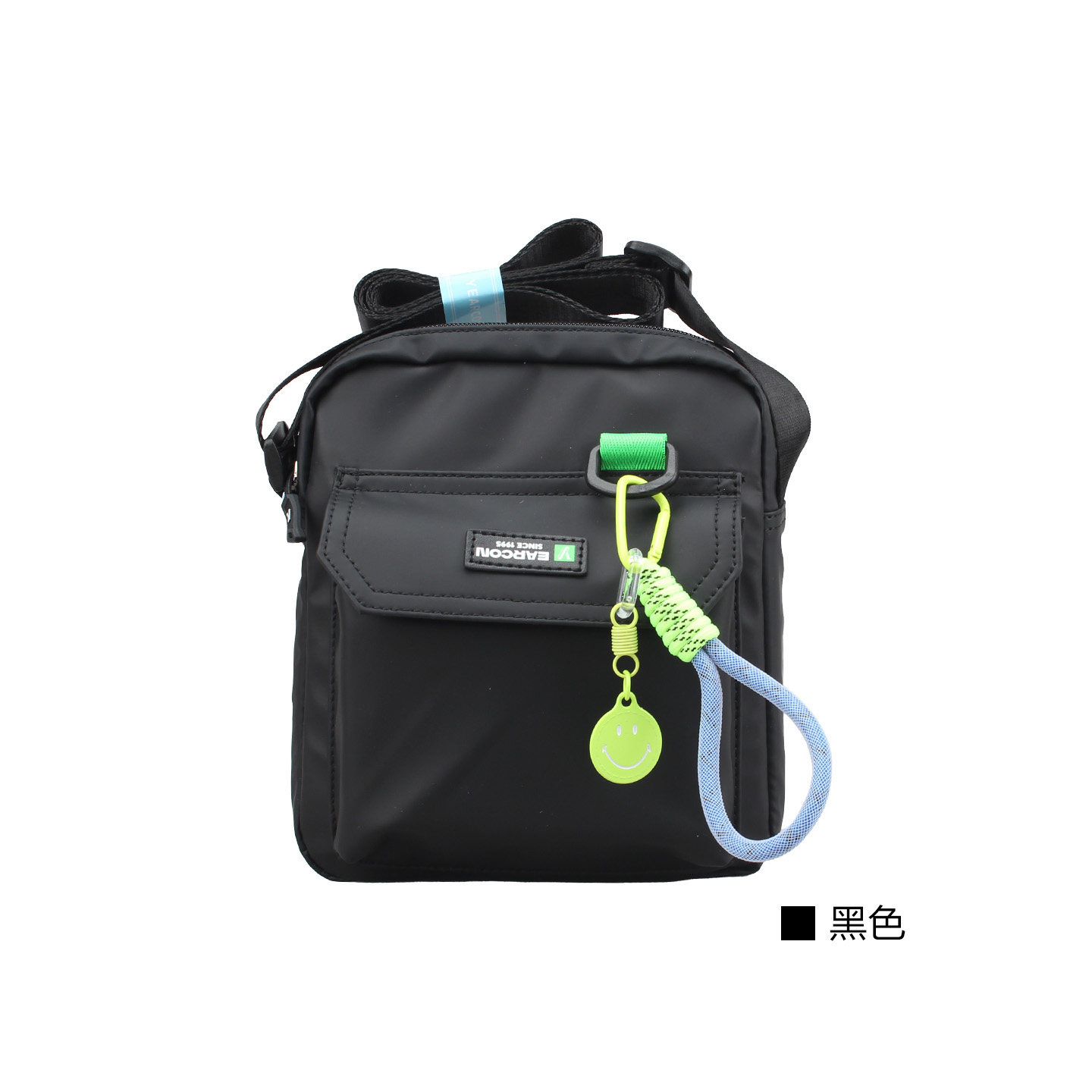 意尔康男包2026春夏新款男士单肩斜挎小方包包帆布包袋63A17341