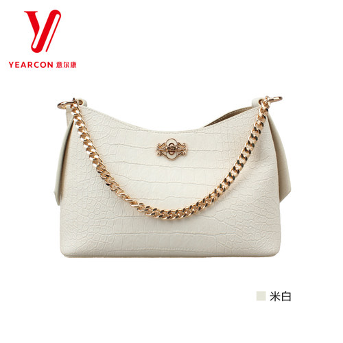意尔康链条包时尚压花纹理单肩