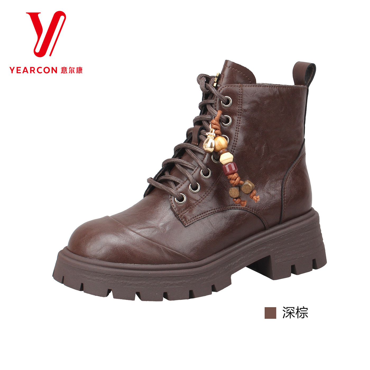 意尔康马丁靴25冬季加绒女款靴子