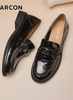 意尔康2025秋季新款时尚百搭休闲乐福鞋女单鞋女鞋27312W