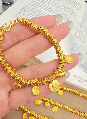 轻奢新中式黄财神盘缠手链女vingate古法传承手串小众设计手饰品