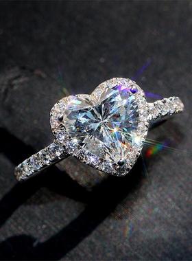 Heart Rings for Women Silver Color Bridal Jewelry Cubic Ring
