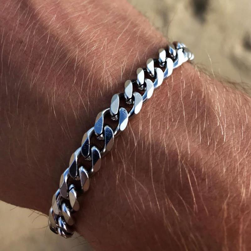 2024 New Trendy Cuban Chain Men Bracelet Classic Stainless
