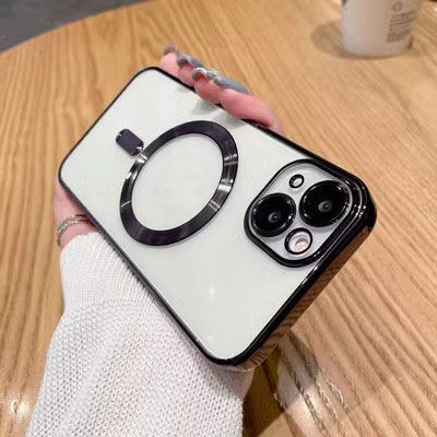 适用于Transparent Magsafe Case iPhone14 Pro Max 13 12 11 XSMAX XR X 78Plus SE2 Wireless Charge Cover