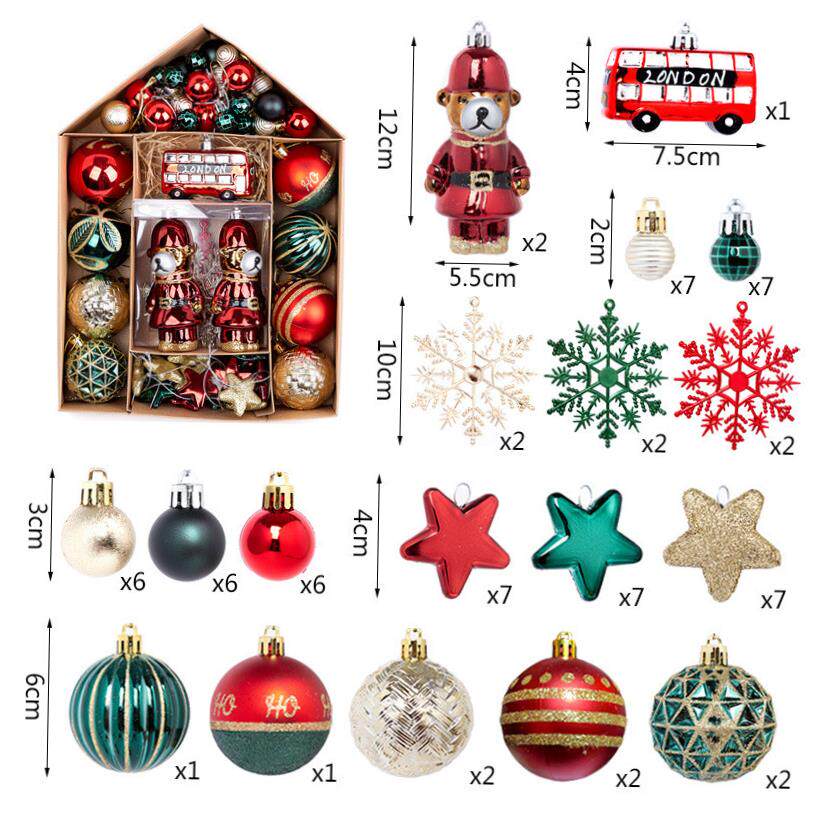 70pcs Christmas tree decorative ball pendant 圣诞装饰吊球