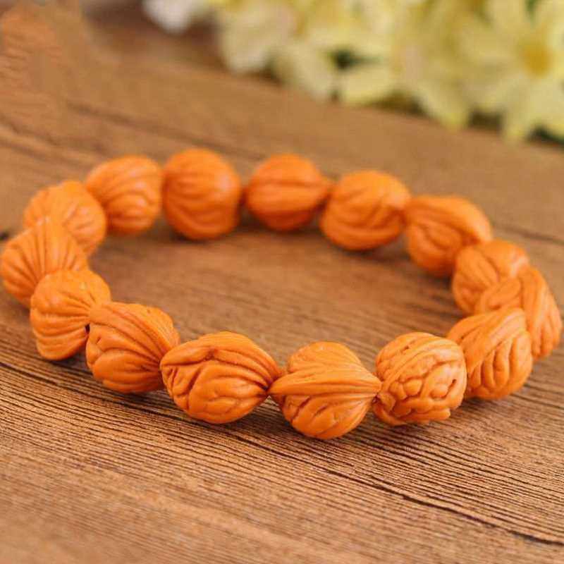 桃核制品【珍宝斋】霸王龙桃核小猴头核桃手串男疙瘩龙文玩佛珠高