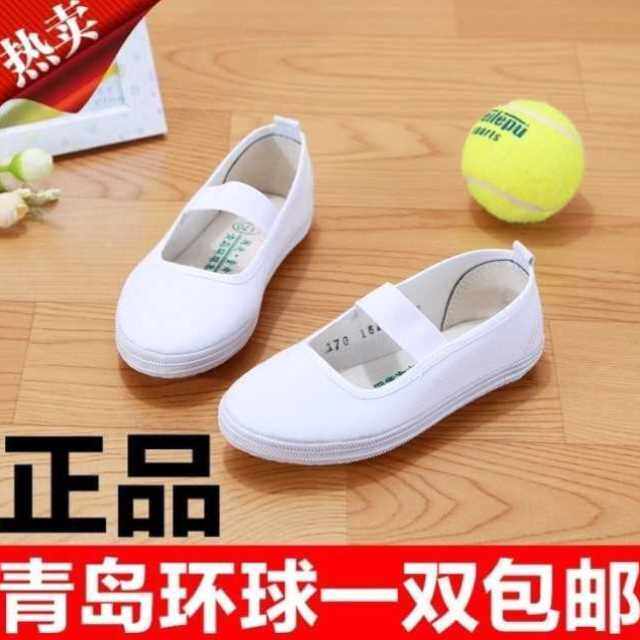 儿童护士鞋体操鞋白球鞋小白鞋亲子小学生幼儿园女童护士鞋白帆布