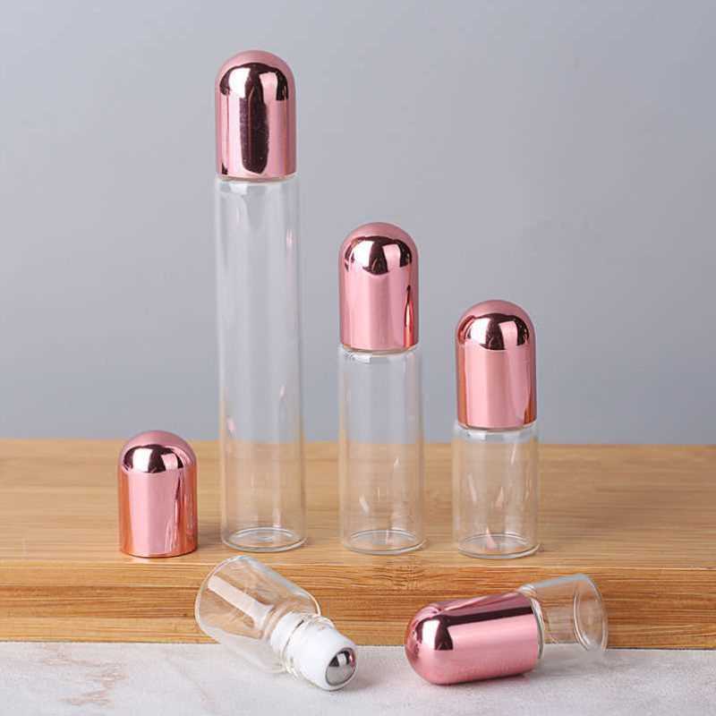 小容量滚珠香水分装瓶高档便携小样走珠空瓶子玻璃精油瓶1/3/5ml