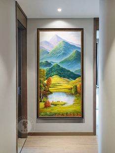 饰画巨人山聚宝盆山水风景走廊过道挂画 现代简约美式 入户玄关装