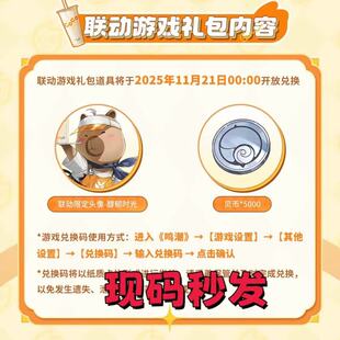 Coco鸣潮cdk兑换码 5000贝币 头像cdk醇郁时光